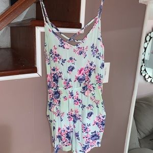 Light blue floral romper